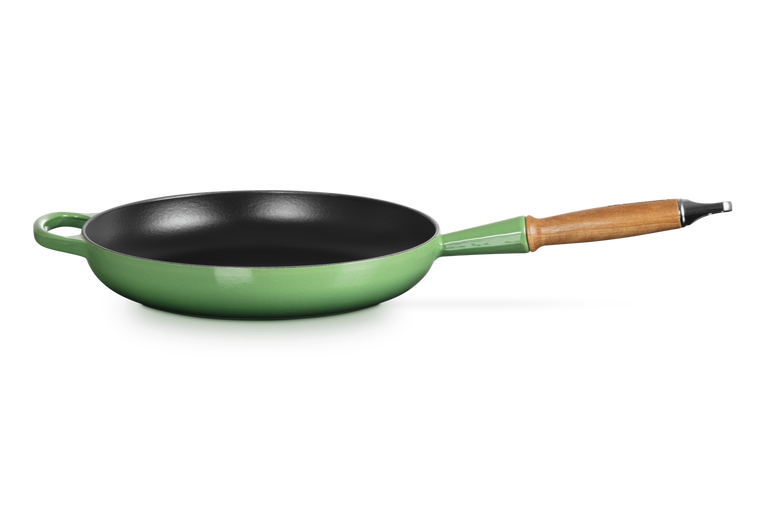 Le Creuset 28cm Cast Iron Frying Pan with Wooden Handle - Bamboo Green | 20258284080422