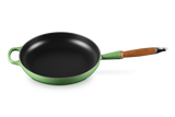 Le Creuset 28cm Cast Iron Frying Pan with Wooden Handle - Bamboo Green | 20258284080422
