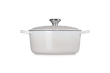 Le Creuset Signature 24cm Cast Iron Round Casserole - Meringue | 21177247164430