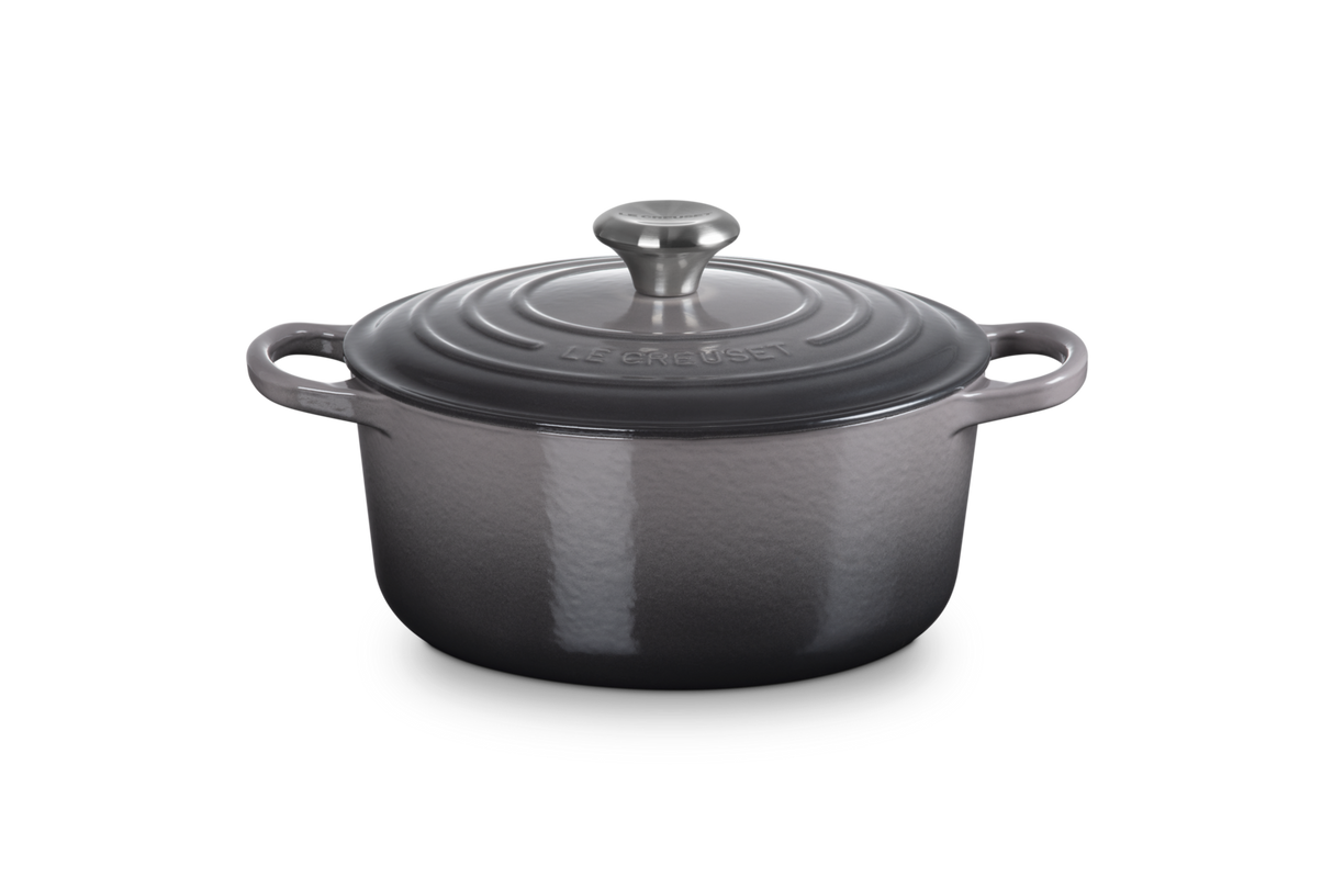 Le Creuset Signature 24cm Cast Iron Round Casserole - Flint | 21177244442430