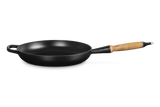 Le Creuset 28cm Cast Iron Frying Pan with Wooden Handle - Satin Black | 20258280000422