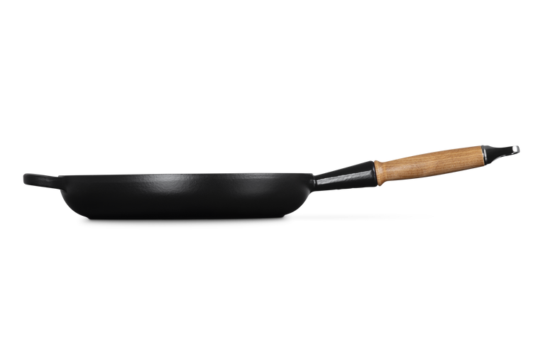 Le Creuset 28cm Cast Iron Frying Pan with Wooden Handle - Satin Black | 20258280000422