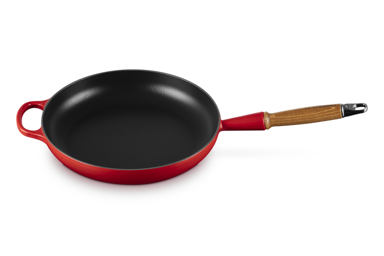 Le Creuset 28cm Cast Iron Frying Pan with Wooden Handle - Cerise | 20258280600422