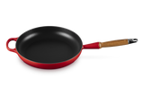 Le Creuset 28cm Cast Iron Frying Pan with Wooden Handle - Cerise | 20258280600422