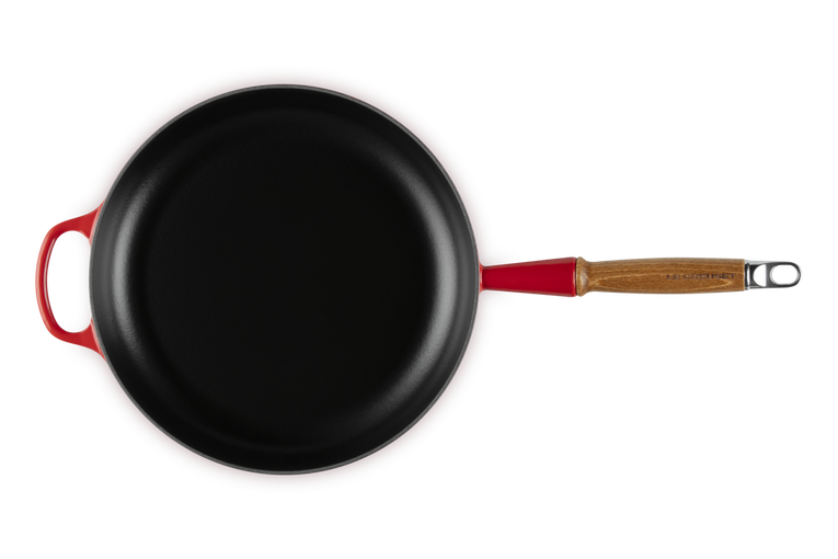 Le Creuset 28cm Cast Iron Frying Pan with Wooden Handle - Cerise | 20258280600422