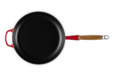 Le Creuset 28cm Cast Iron Frying Pan with Wooden Handle - Cerise | 20258280600422
