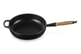 Le Creuset 28cm Cast Iron Sauté Pan with Wooden Handle - Satin Black | 20259280000422