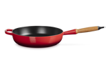 Le Creuset 28cm Cast Iron Sauté Pan with Wooden Handle - Cerise | 20259280600422