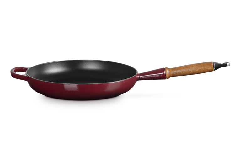 Le Creuset 28cm Cast Iron Frying Pan with Wooden Handle - Garnet | 20258289490422