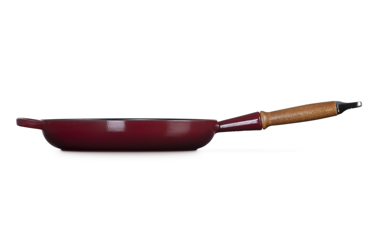 Le Creuset 28cm Cast Iron Frying Pan with Wooden Handle - Garnet | 20258289490422