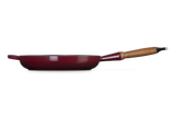 Le Creuset 28cm Cast Iron Frying Pan with Wooden Handle - Garnet | 20258289490422
