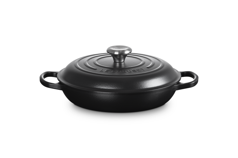 Le Creuset Signature 26cm Cast Iron Shallow Casserole - Satin Black | 21180260002430