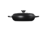 Le Creuset Signature 26cm Cast Iron Shallow Casserole - Satin Black | 21180260002430