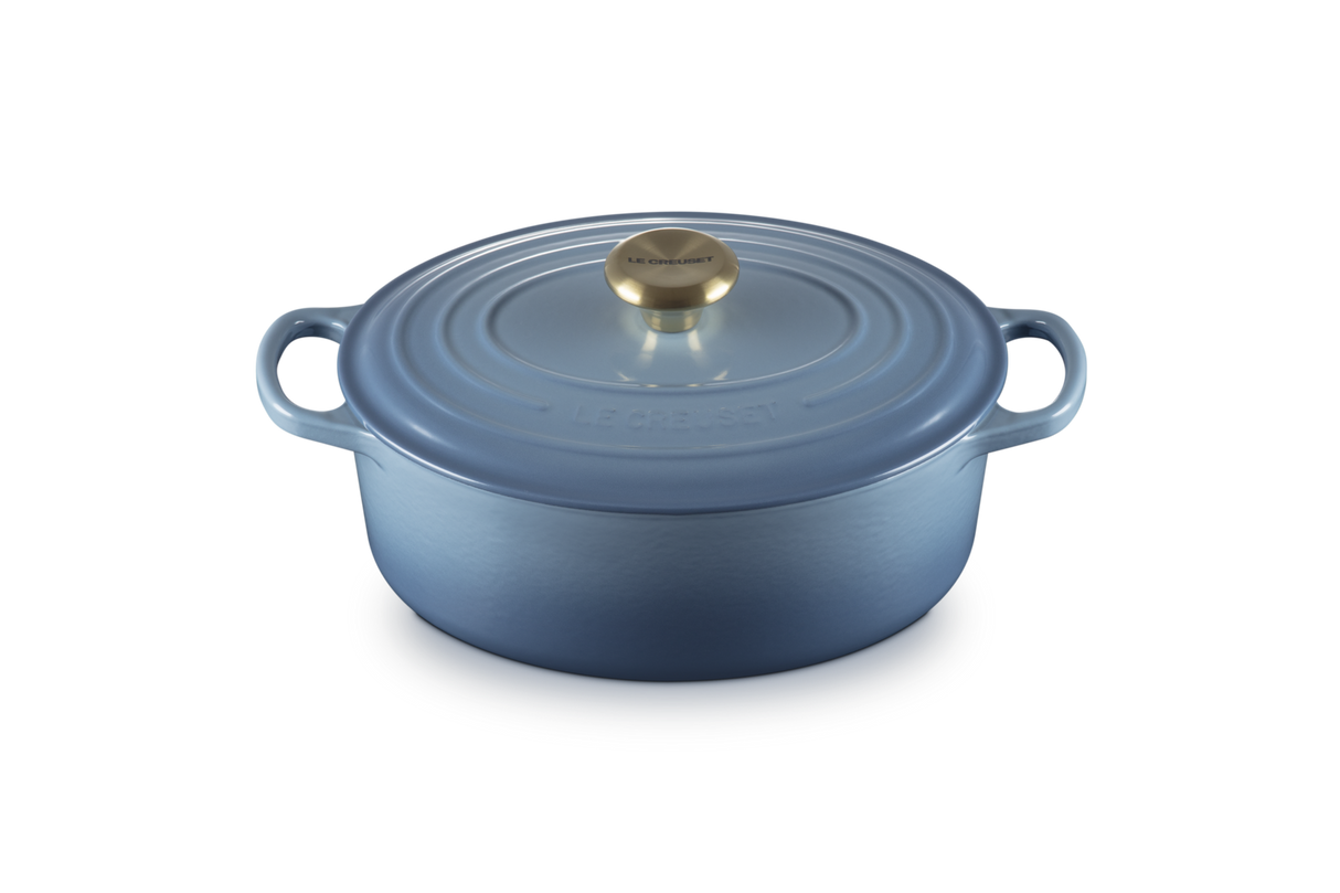Le Creuset Signature 27cm Cast Iron Oval Casserole - Chambray | 21178274344441
