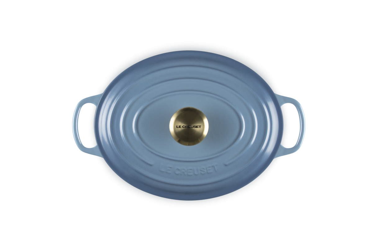 Le Creuset Signature 27cm Cast Iron Oval Casserole - Chambray | 21178274344441