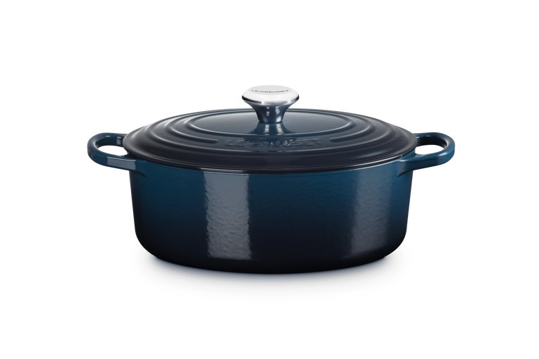 Le Creuset Signature 29cm Cast Iron Oval Casserole - Nuit | 21178291294475