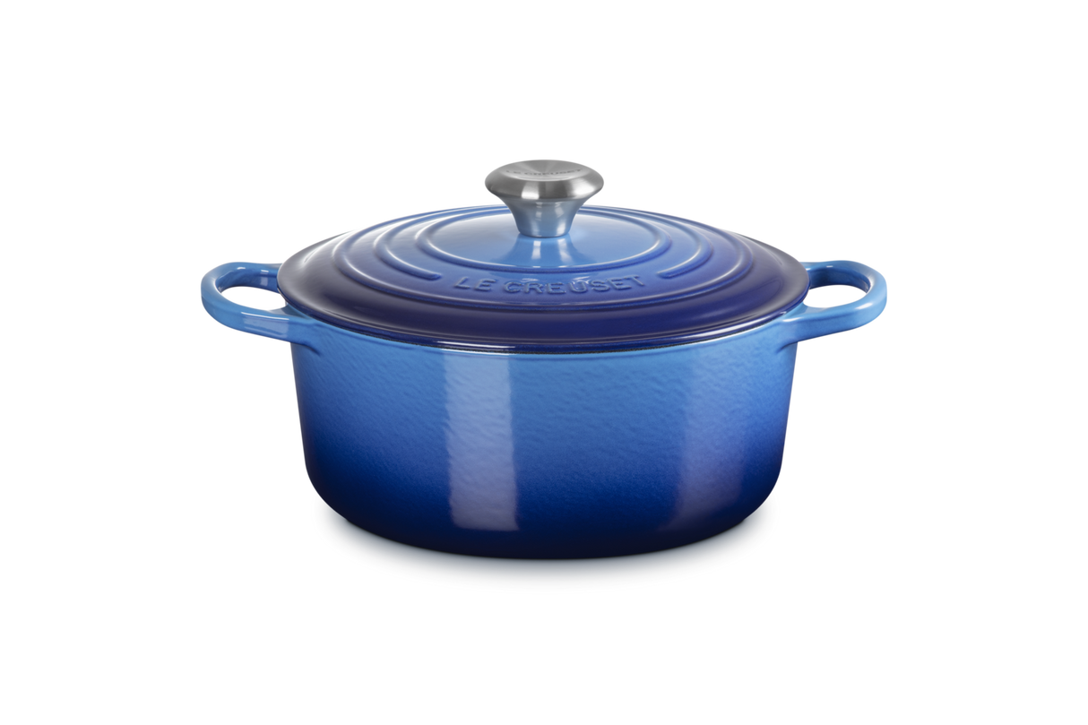 Le Creuset Signature 24cm Cast Iron Round Casserole - Azure | 21177242202430