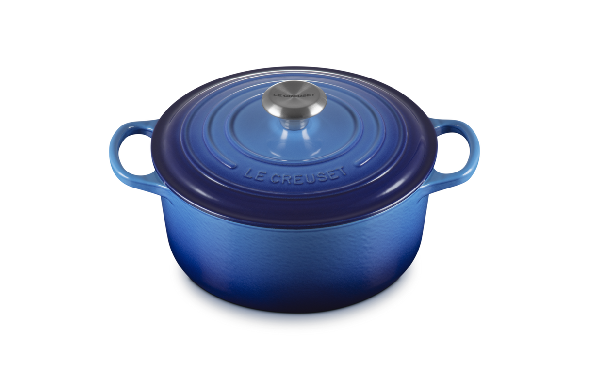 Le Creuset Signature 24cm Cast Iron Round Casserole - Azure | 21177242202430
