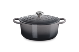 Le Creuset Signature 26cm Cast Iron Round Casserole - Flint | 21177264442430