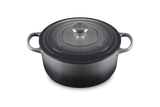 Le Creuset Signature 26cm Cast Iron Round Casserole - Flint | 21177264442430