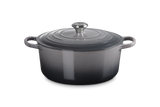 Le Creuset Signature 28cm Cast Iron Round Casserole - Flint | 21177284442430