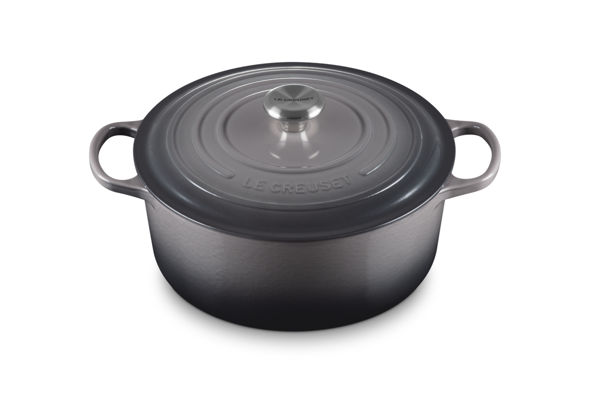 Le Creuset Signature 28cm Cast Iron Round Casserole - Flint | 21177284442430