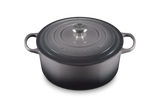 Le Creuset Signature 28cm Cast Iron Round Casserole - Flint | 21177284442430
