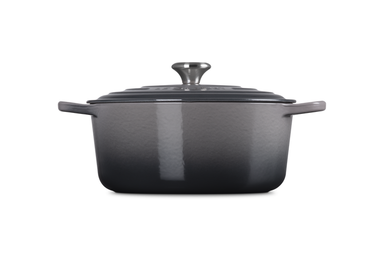 Le Creuset Signature 28cm Cast Iron Round Casserole - Flint | 21177284442430