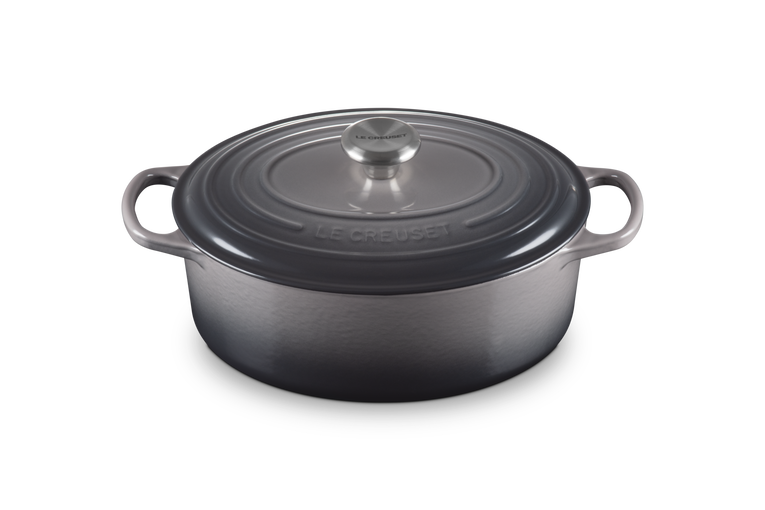 Le Creuset Signature 29cm Cast Iron Oval Casserole - Flint | 21178294442430