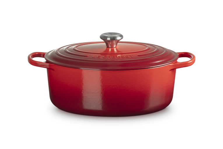 Le Creuset Signature 31cm Cast Iron Oval Casserole - Cerise | 21178310602430