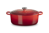 Le Creuset Signature 31cm Cast Iron Oval Casserole - Cerise | 21178310602430
