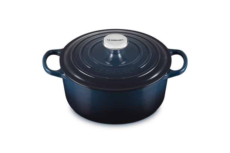 Le Creuset Signature 20cm Cast Iron Round Casserole - Nuit | 21177201294475