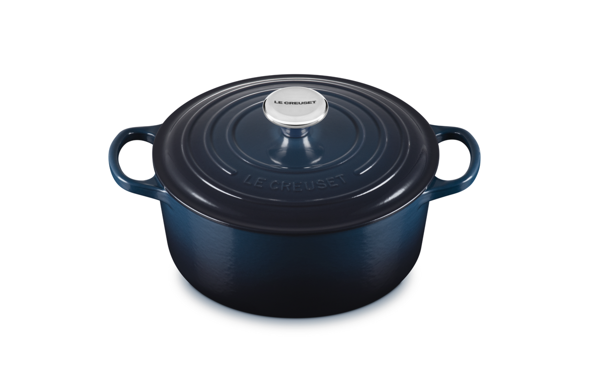 Le Creuset Signature 24cm Cast Iron Round Casserole - Nuit | 21177241294475
