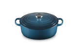 Le Creuset Signature 27cm Cast Iron Oval Casserole - Deep Teal | 21178276724430