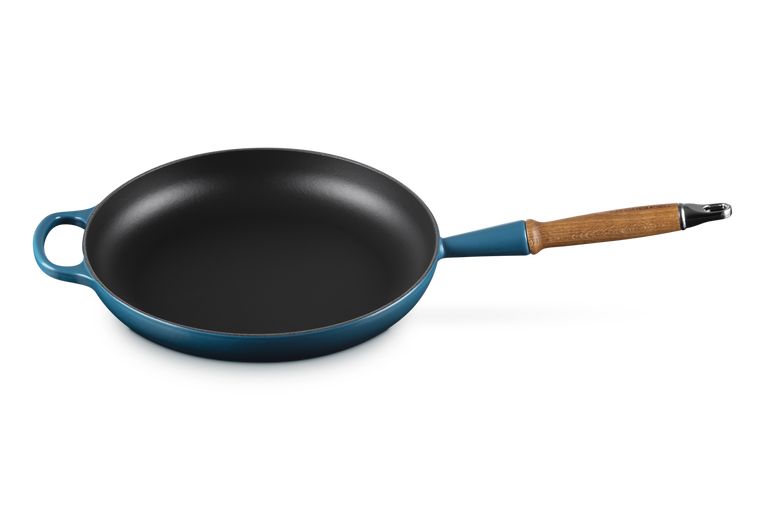 Le Creuset 28cm Cast Iron Frying Pan with Wooden Handle - Deep Teal | 20258286420422