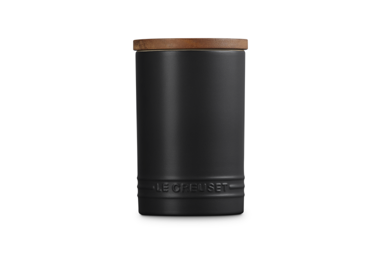 Le Creuset 770ml Stoneware Signature Storage Jar  - Satin Black | 70819770000099