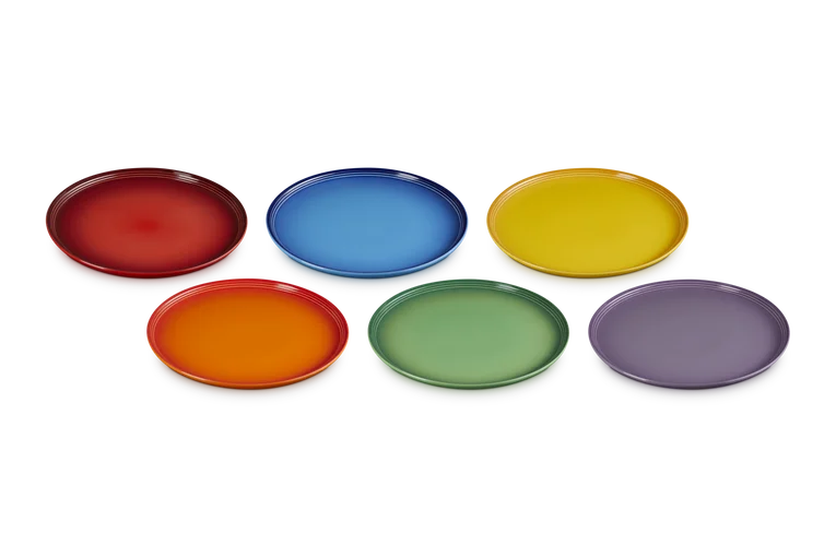 Le Creuset Stoneware Rainbow Set of 6 Dinner Plates | 79357005218000