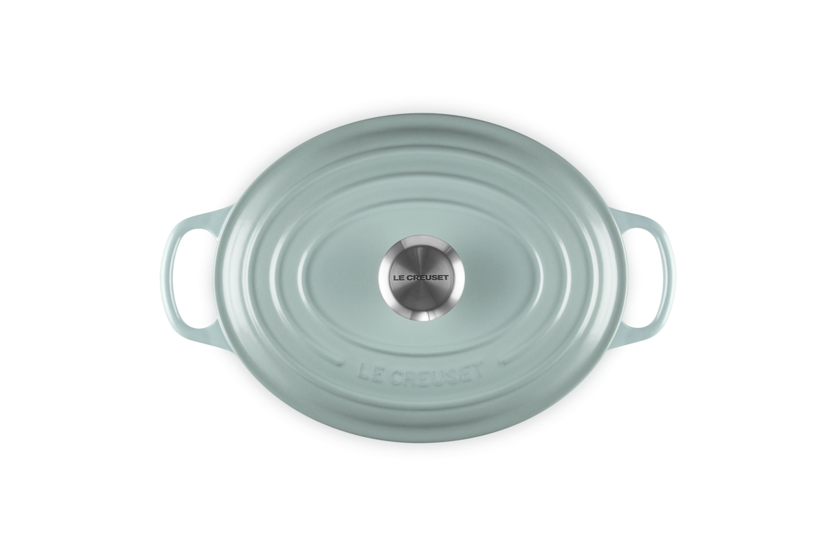 Le Creuset Signature 27cm Cast Iron Oval Casserole - Sea Salt | 21178277174430