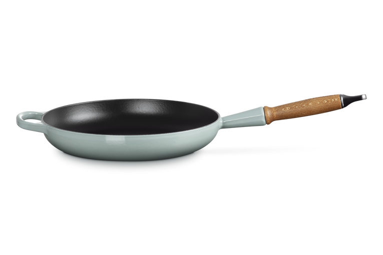 Le Creuset 28cm Cast Iron Frying Pan with Wooden Handle - Sea Salt | 20258287170422