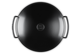 Le Creuset 36cm Cast Iron Wok & Glass Lid - Satin Black | 25304360000460
