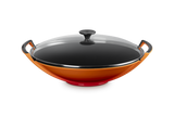 Le Creuset 36cm Cast Iron Wok & Glass Lid - Volcanic | 25304360900460