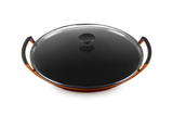 Le Creuset 36cm Cast Iron Wok & Glass Lid - Volcanic | 25304360900460