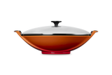 Le Creuset 36cm Cast Iron Wok & Glass Lid - Volcanic | 25304360900460