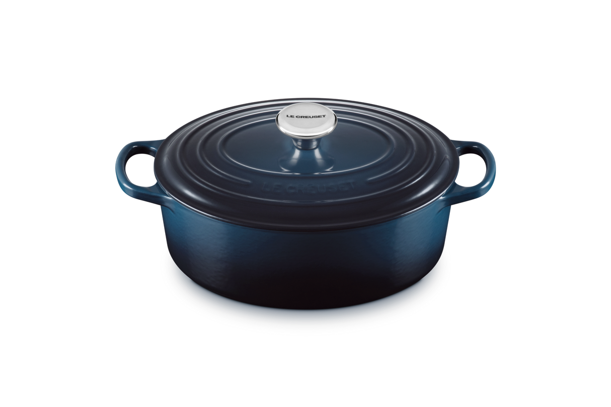 Le Creuset Signature 27cm Cast Iron Oval Casserole - Nuit | 21178271294475