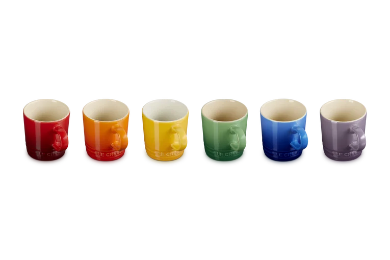 Le Creuset 320ml Stoneware Rainbow Set of 6 Espresso Mugs | 79114105219030