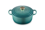 Le Creuset Signature 24cm Cast Iron Round Casserole - Bleu Riviera | 21177240994450