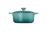 Le Creuset Signature 24cm Cast Iron Round Casserole - Bleu Riviera | 21177240994450