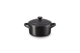 Le Creuset Stoneware 10cm Petite Casserole Dish - Satin Black | 71901100000100