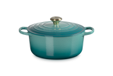 Le Creuset Signature 26cm Cast Iron Round Casserole - Bleu Riviera | 21177260994450