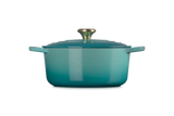 Le Creuset Signature 26cm Cast Iron Round Casserole - Bleu Riviera | 21177260994450
